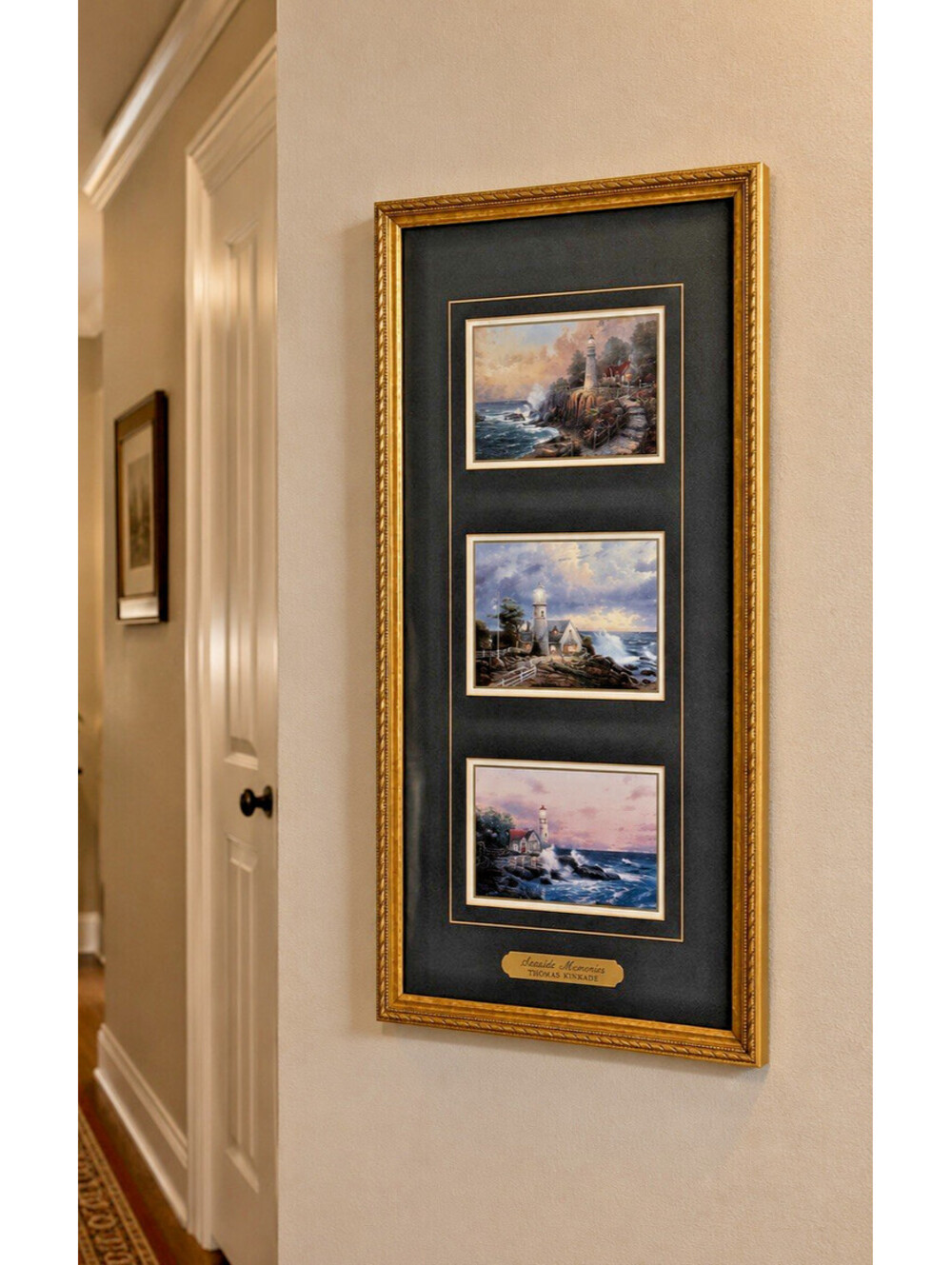 Thomas Kinkade Seaside Memories Accent Prints 3 Lighthouse Framed COA 1998